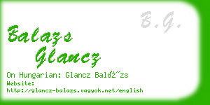 balazs glancz business card